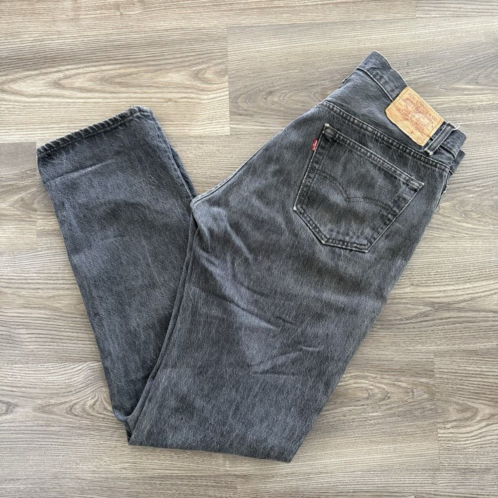 Vintage Levi's Black Denim Button Fly Jeans 501 0658 Actual 34x33 Made USA 80s